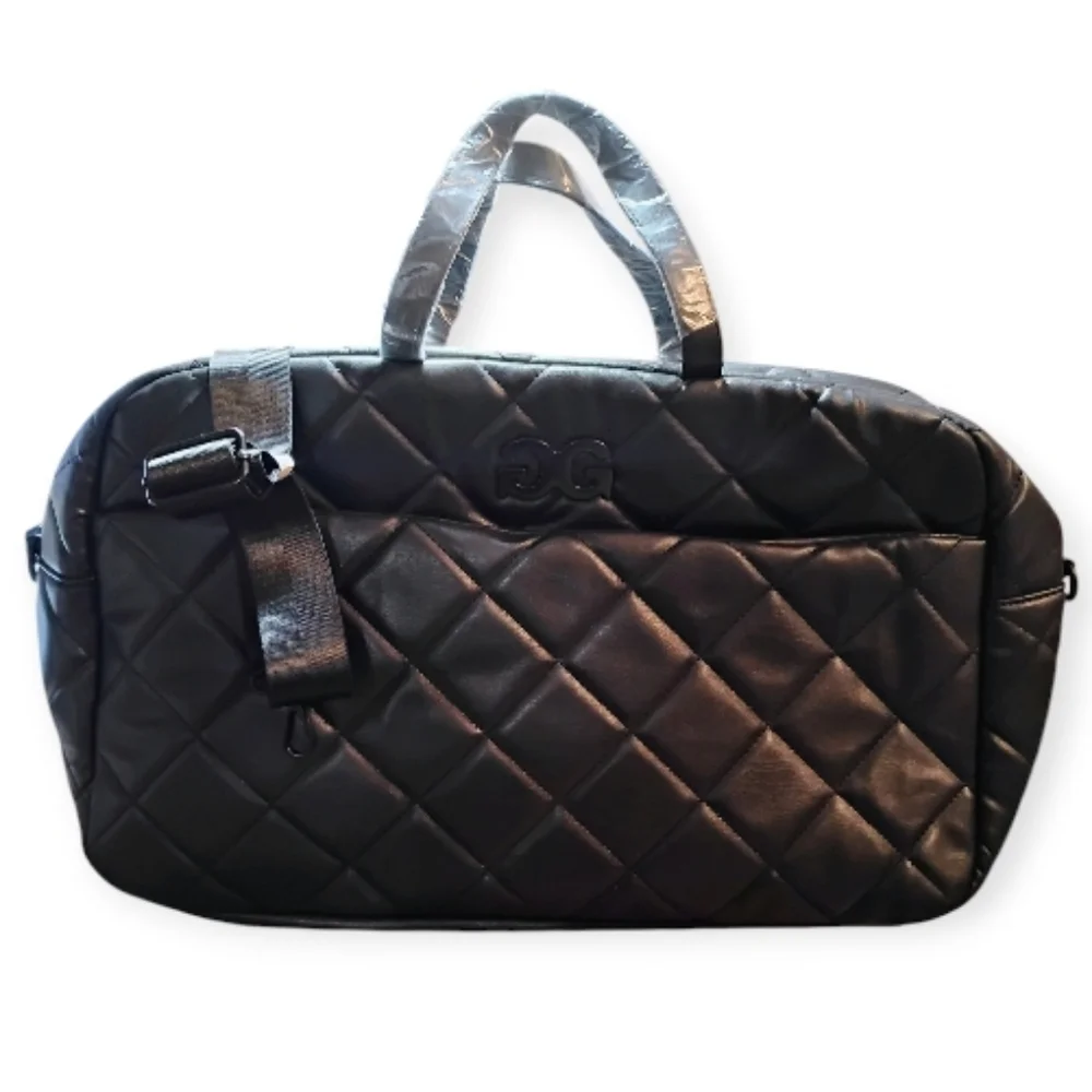 Gilda Paris Elegant Black Quilted Duffel Bag
